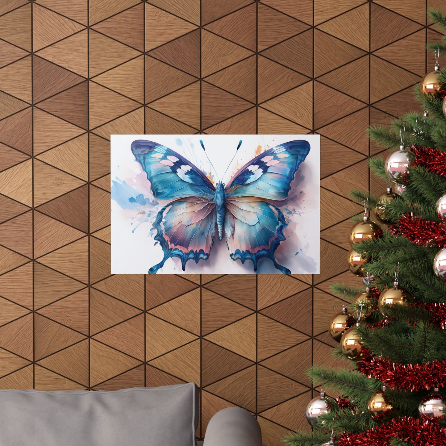 Teal, Blue & Pink Butterfly Alcohol Ink Wall Art |  Butterfly wall art | Wall Art | Wall Print