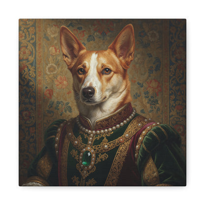 Norweigan Lundehunde Renaissance Pet Portrait Canvas Print, Dog Art Decor, Pet Lover Gift, Unique Wall Art, Animal Portrait