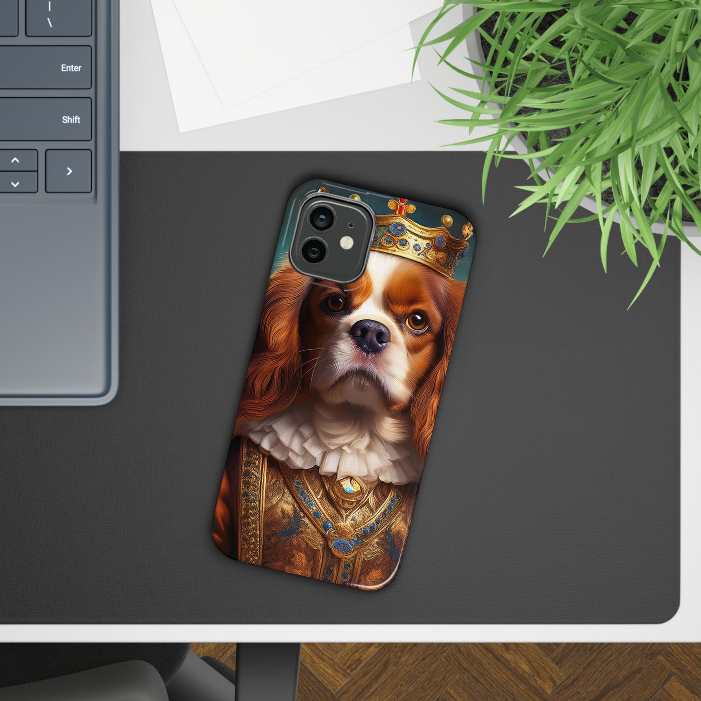 Cavalier King Charles Renaissance Dog Portrait Slim Phone Case