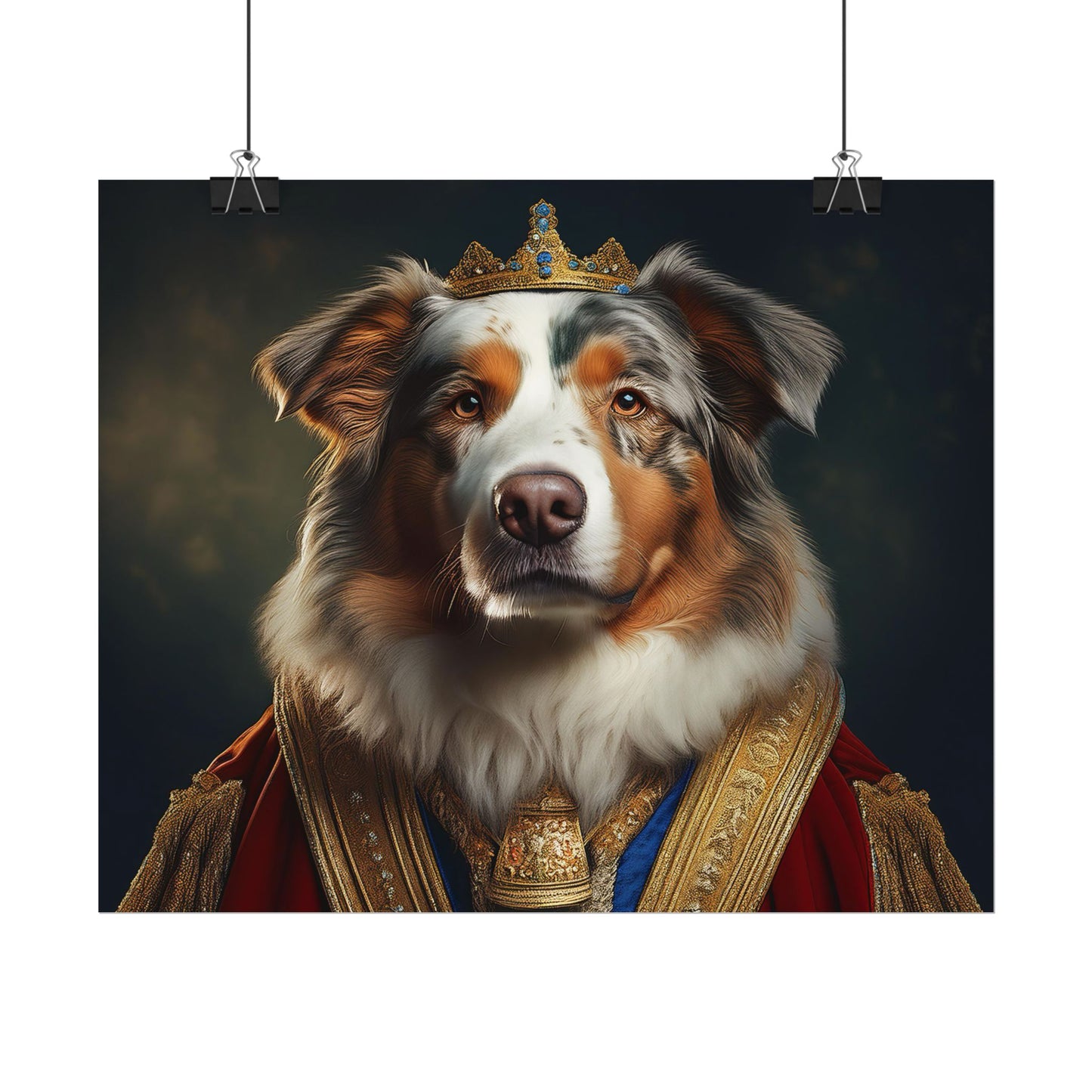 Australian Shepherd Dog Renaissance Pet Portrait Print | Wall Art | Wall Print