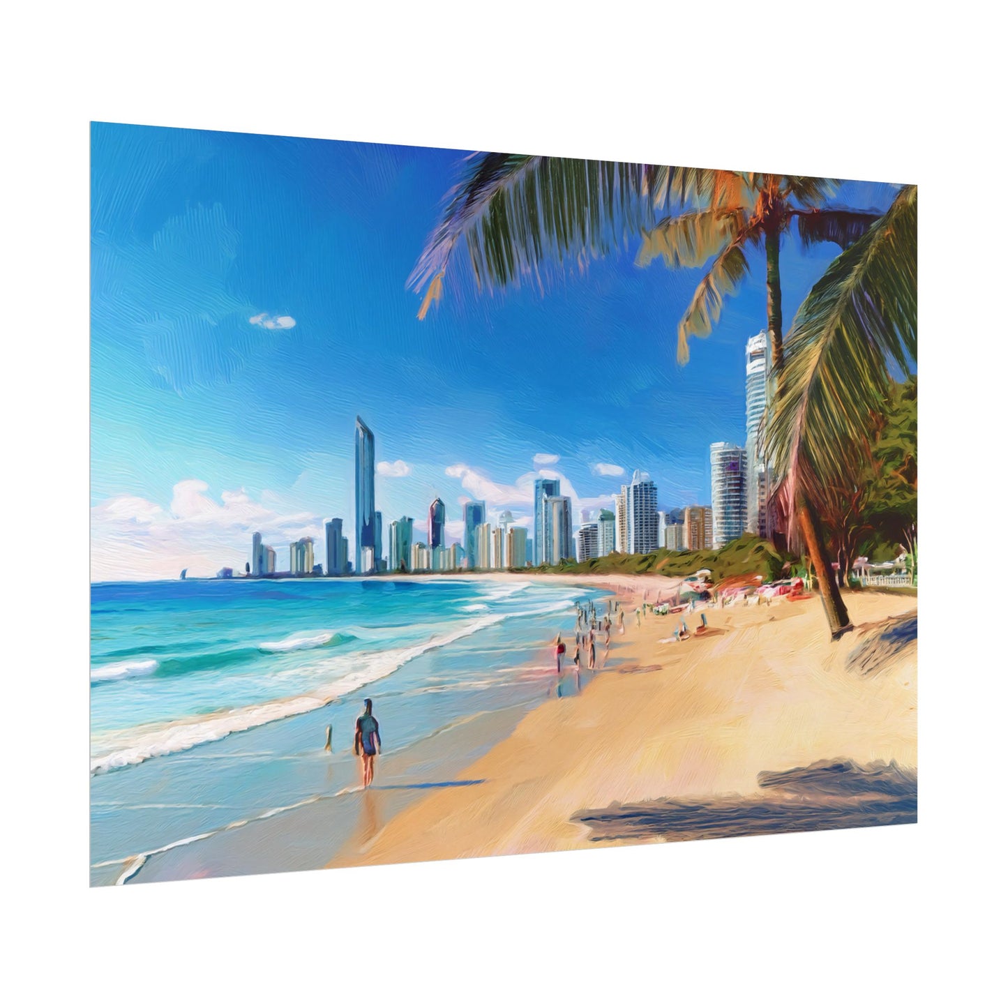 Surfers Paradise Beach Australia Coastal Print | Style 1 | Wall Art | Wall Print