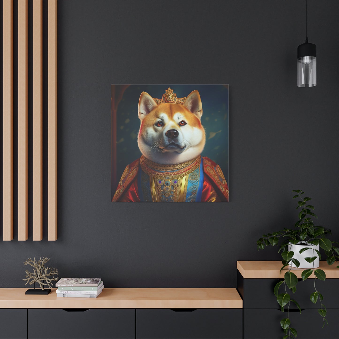Shiba Renaissance Pet Portrait on Canvas, wall art, wall print, dog portrait, dog art
