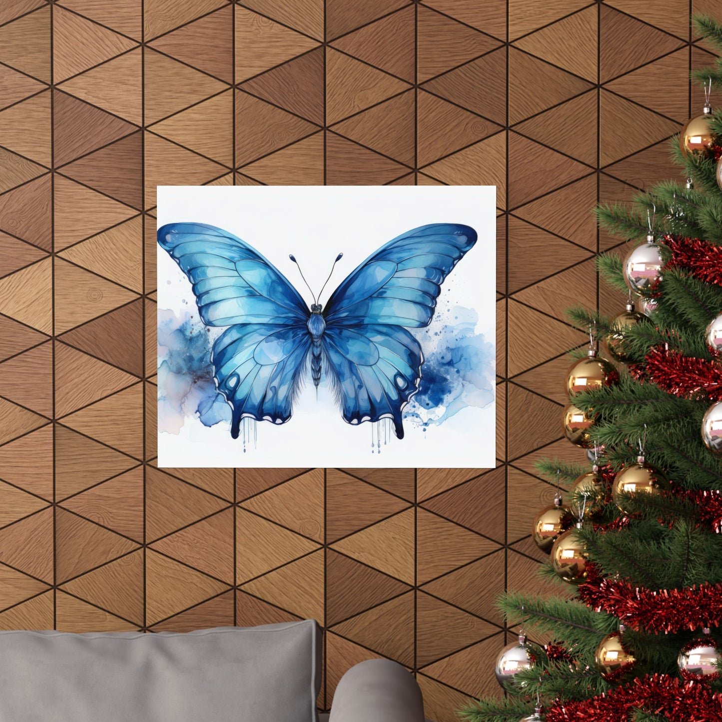 Blue Butterfly Alcohol Ink Wall Art | Unique Nursery Wall Print | Butterfly wall art | Wall Art | Wall Print