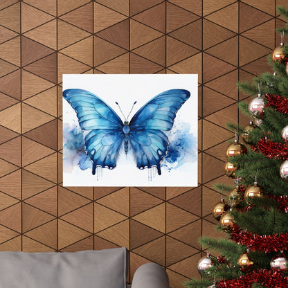 Blue Butterfly Alcohol Ink Wall Art | Unique Nursery Wall Print | Butterfly wall art | Wall Art | Wall Print