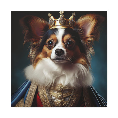 Papillon Pet Portrait Renaissance on Canvas, wall art, wall print, dog portrait, dog art