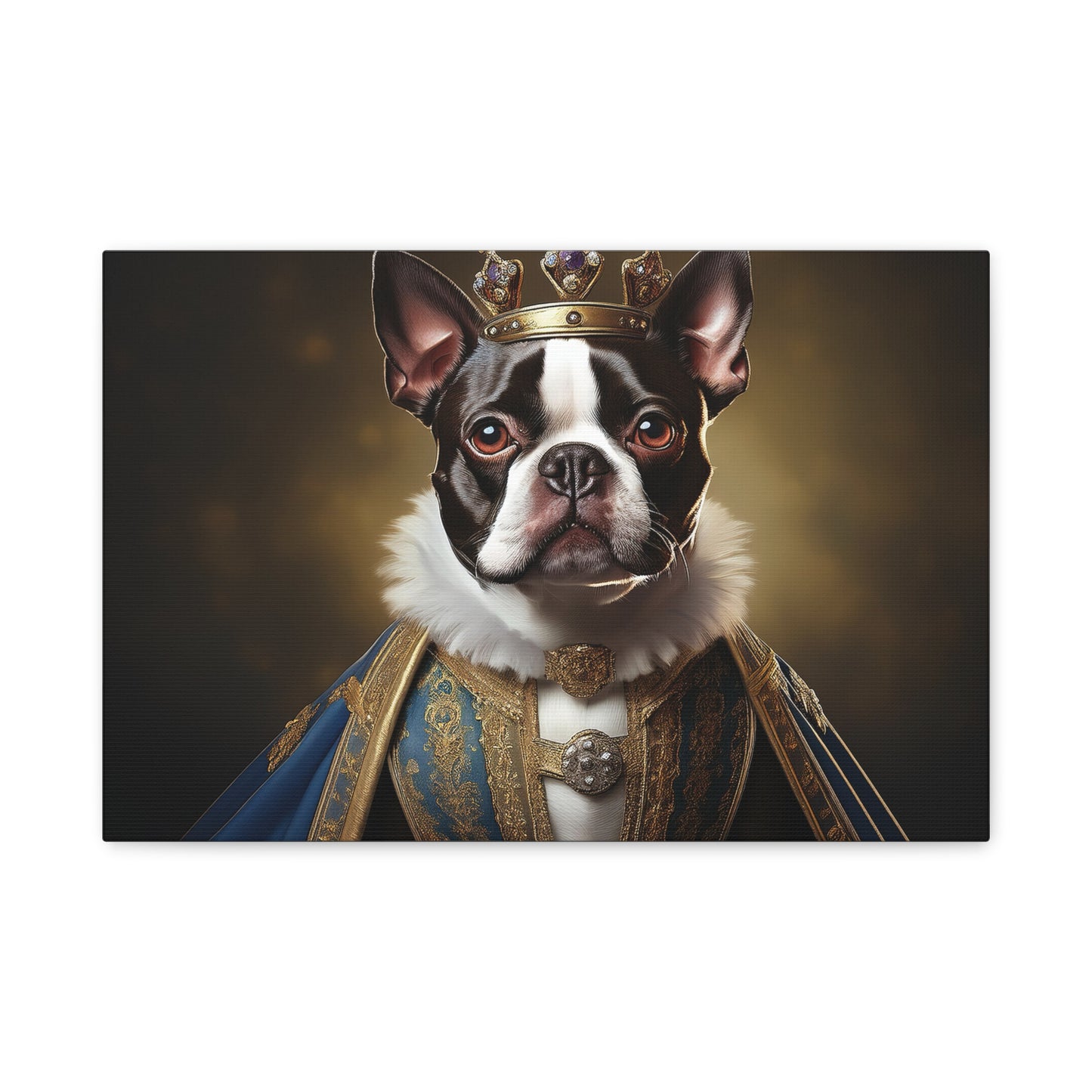Boston Terrier Renaissance Pet Portrait on Canvas, wall print, wall art, dog portrait, dog art