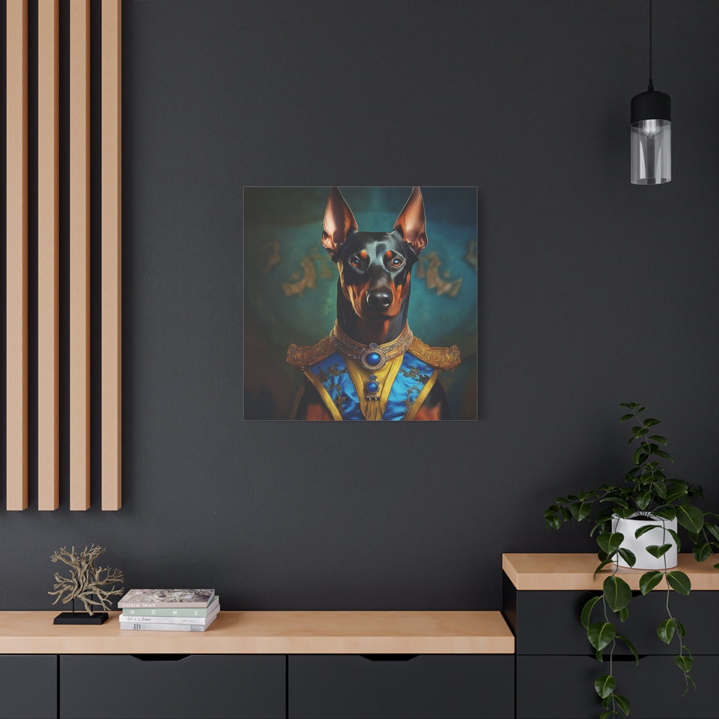 Doberman Pinscher Renaissance Pet Portrait on Canvas | wall art | wall print | Dog Art