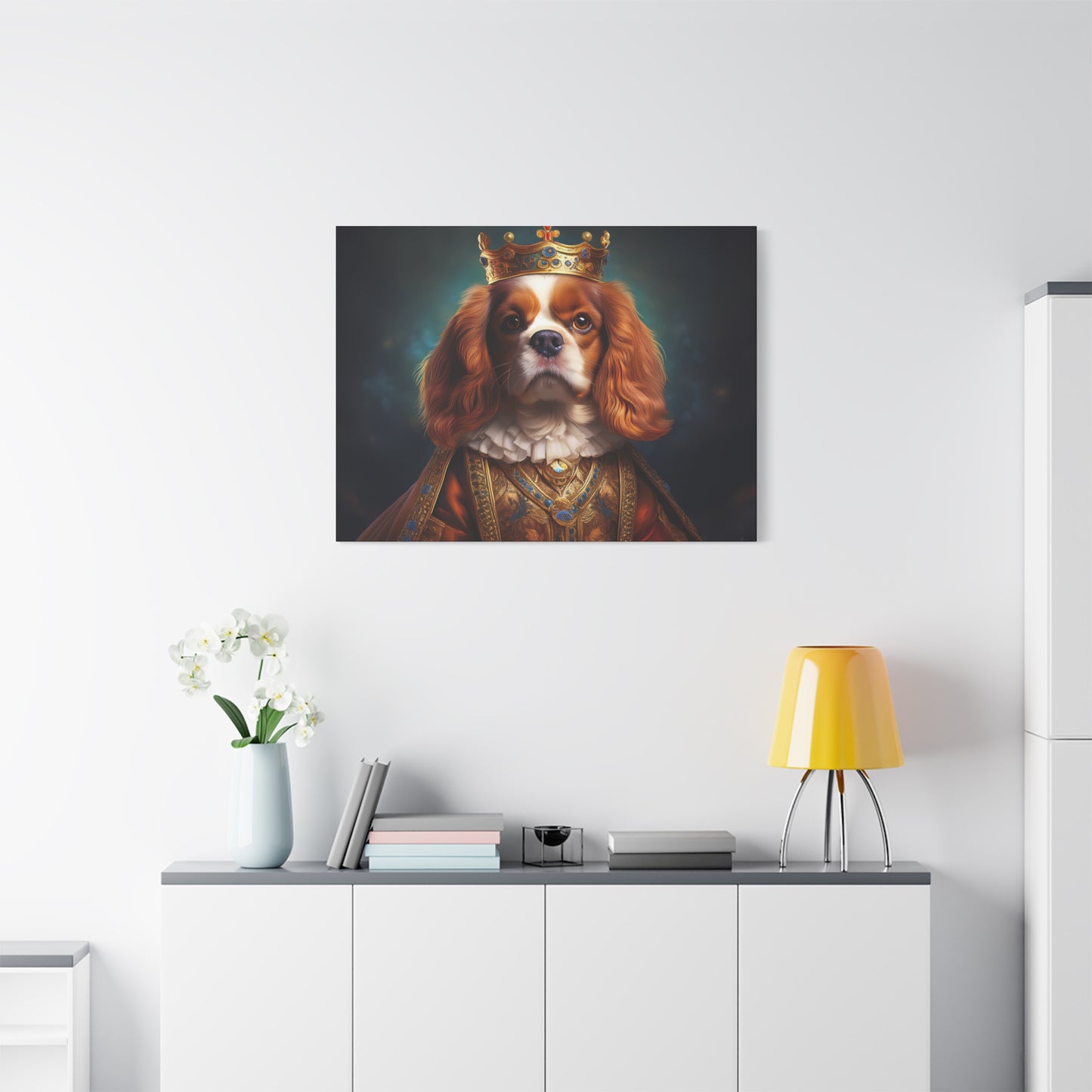 Cavalier King Charles Spaniel Renaissance Pet Portrait on Canvas | Wall art | wall print