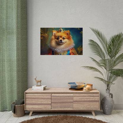 Pomeranian Renaissance Dog Portrait Art Print, Wall Decor Gift, Animal Lover Home Decor, Dog Wall Art