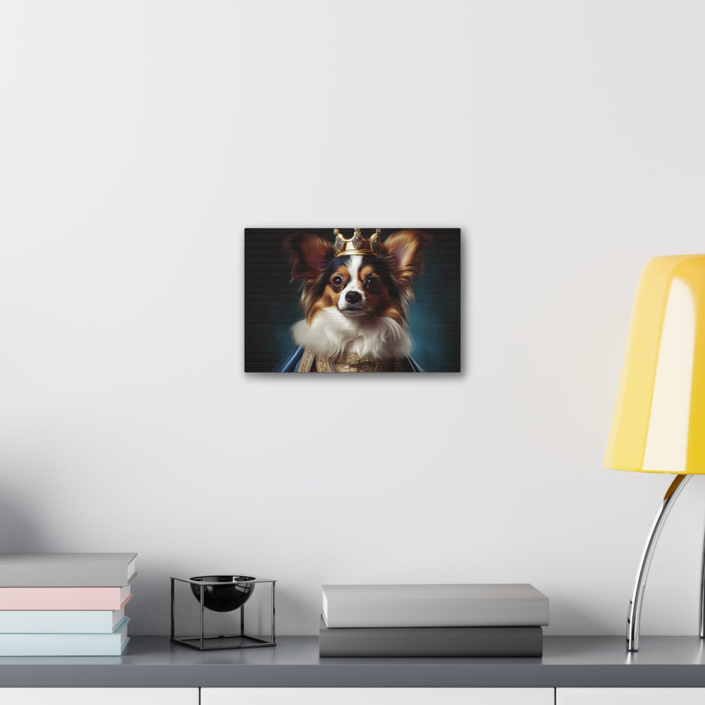 Papillon Pet Portrait Renaissance on Canvas, wall art, wall print, dog portrait, dog art