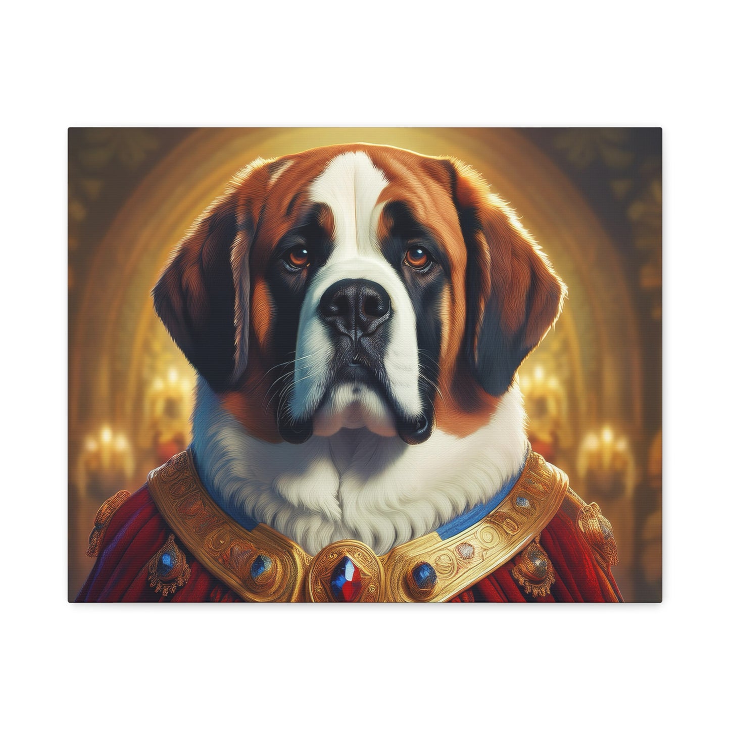 St Bernard Renaissance Portrait - Premium Canvas Wall Art, Dog Portrait, Unique Wall Print
