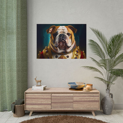 English Bulldog Renaissance  Dog Pet Portrait Print | Wall Art | Wall Print