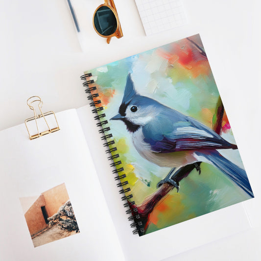 Tufted Titmouse Bird Spiral Notebook, American birds, bird, ornithology, journal, notes, dream journal, gardeners notebook