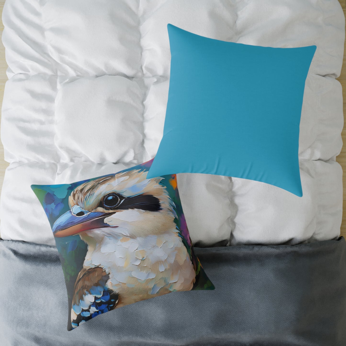 Vibrant Kookaburra Australian Bird  Pillow, Decorative Throw Cushion, Bird Lover Gift, Boho Home Decor, Nature-Inspired Accent Pillow