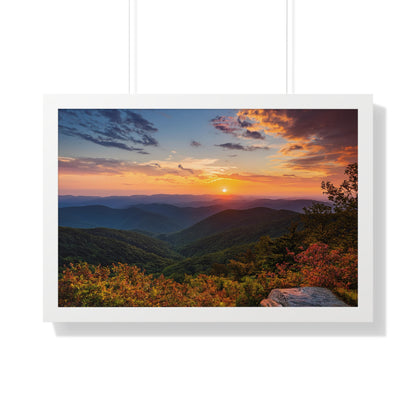 Sunset over Blue Ridge Mountains Fall Landscape Framed Print