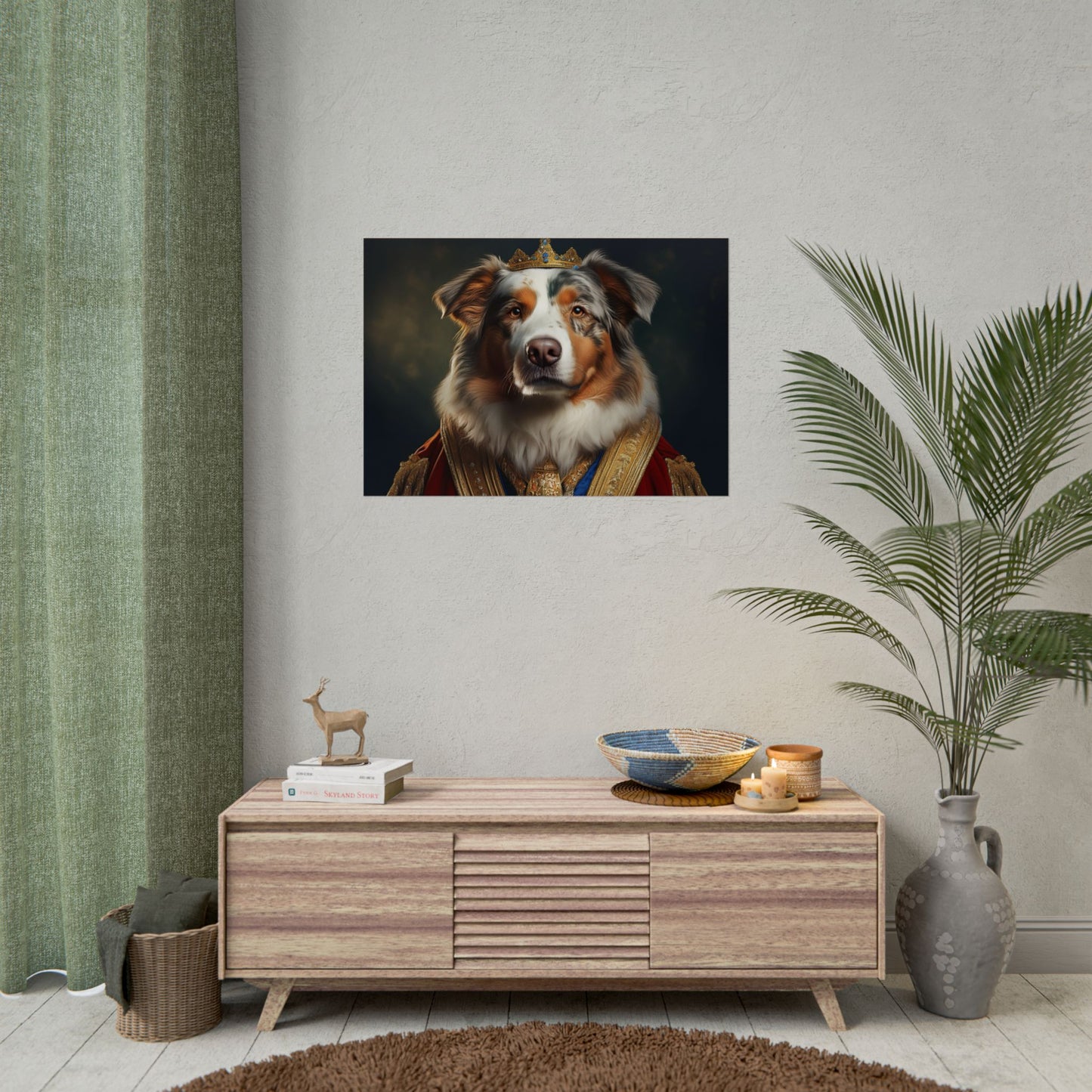 Australian Shepherd Dog Renaissance Pet Portrait Print | Wall Art | Wall Print