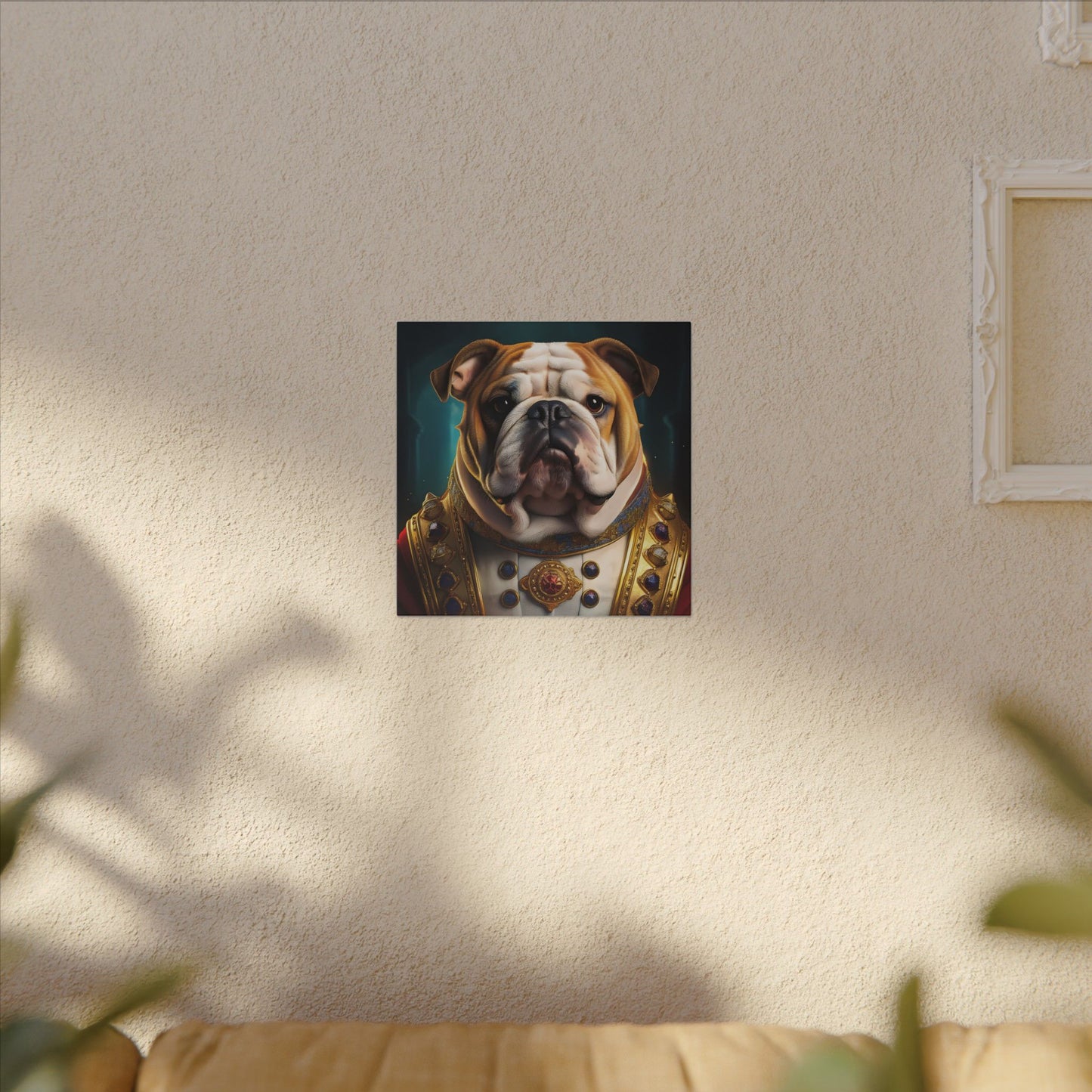 English Bulldog Pet Portrait Renaissance - Canvas, wall art, wall print, dog portrait, dog art