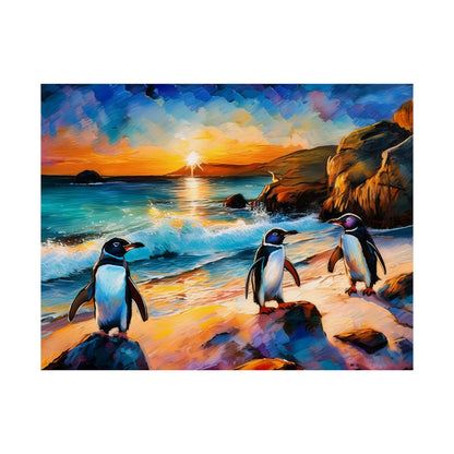 Philip Island Little Penguins Australia Wall Art | Vibrant Wall Print | Unique Painting Print | Style 1 | Wall Art | Wall Print