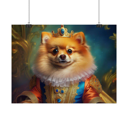 Pomeranian Renaissance Dog Portrait Art Print, Wall Decor Gift, Animal Lover Home Decor, Dog Wall Art