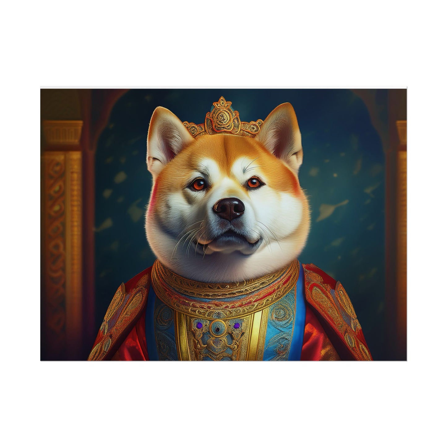Shiba Dog Renaissance Portrait Print,  Art Print, Wall Decor Gift, Animal Lover Home Decor, wall prints, wall art