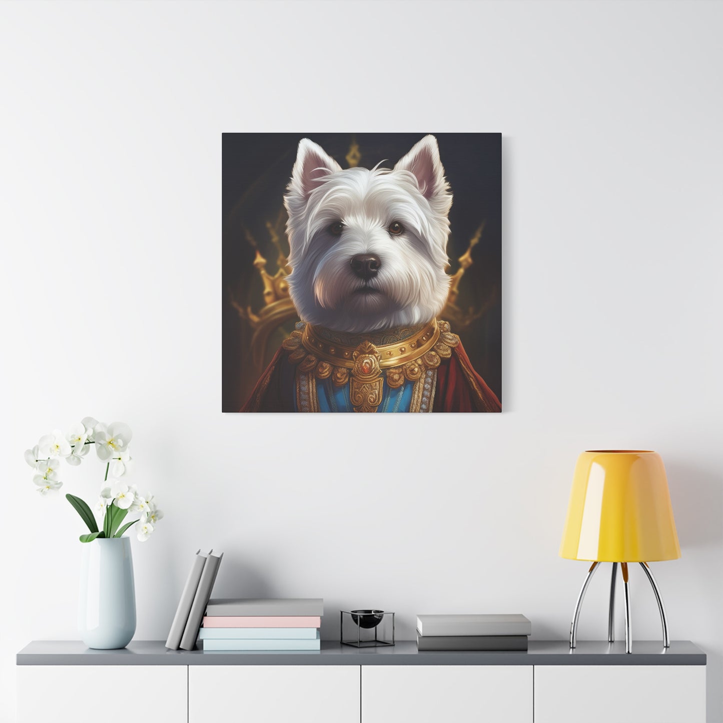 West Highland White Terrier Pet Portrait Renaissance - Canvas, wall art, wall print, dog portrait, dog art