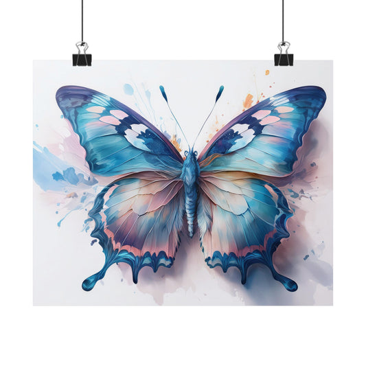 Teal, Blue & Pink Butterfly Alcohol Ink Wall Art |  Butterfly wall art | Wall Art | Wall Print