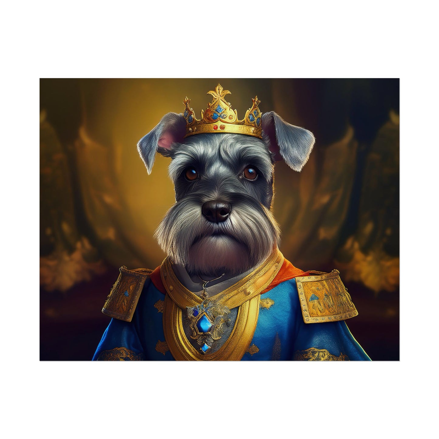 Miniature Schnauzer Dog Renaissance Pet Portrait Art Print | Wall Art | Wall Print