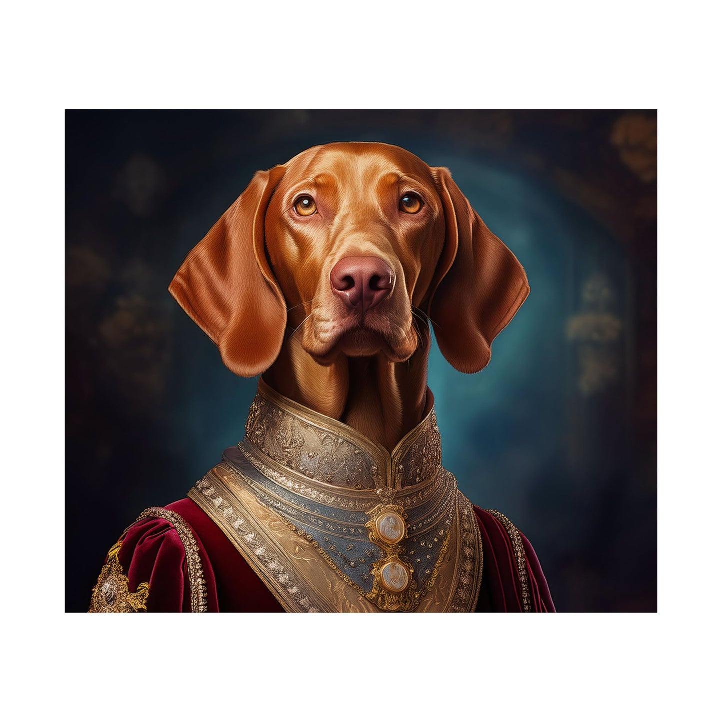 Vizsla Renaissance Pet Portrait Print,  Art Print, Wall Decor,  Animal Print, Dog Wall Art, Wall print, wall art, dog art