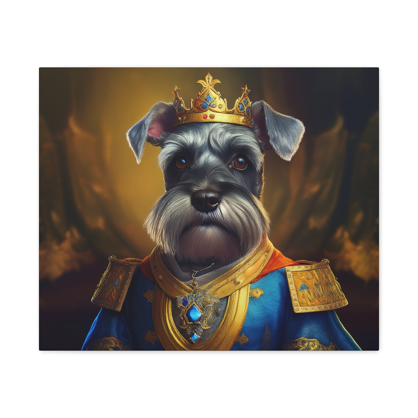 Miniature Schnauzer Renaissance Pet Portrait on Canvas | wall art | wall print | dog art