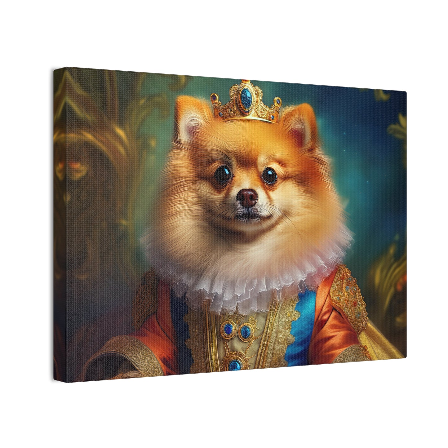 Pomeranian Renaissance Pet Portrait Canvas Print