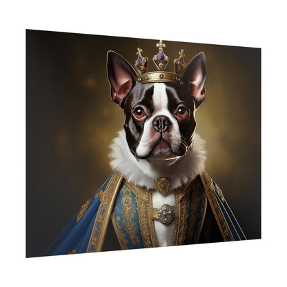 Boston Terrier Renaissance Dog Portrait Art Print, Wall Decor Gift, Animal Lover Home Decor, Dog Wall Art