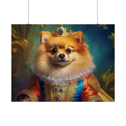 Pomeranian Renaissance Dog Portrait Art Print, Wall Decor Gift, Animal Lover Home Decor, Dog Wall Art
