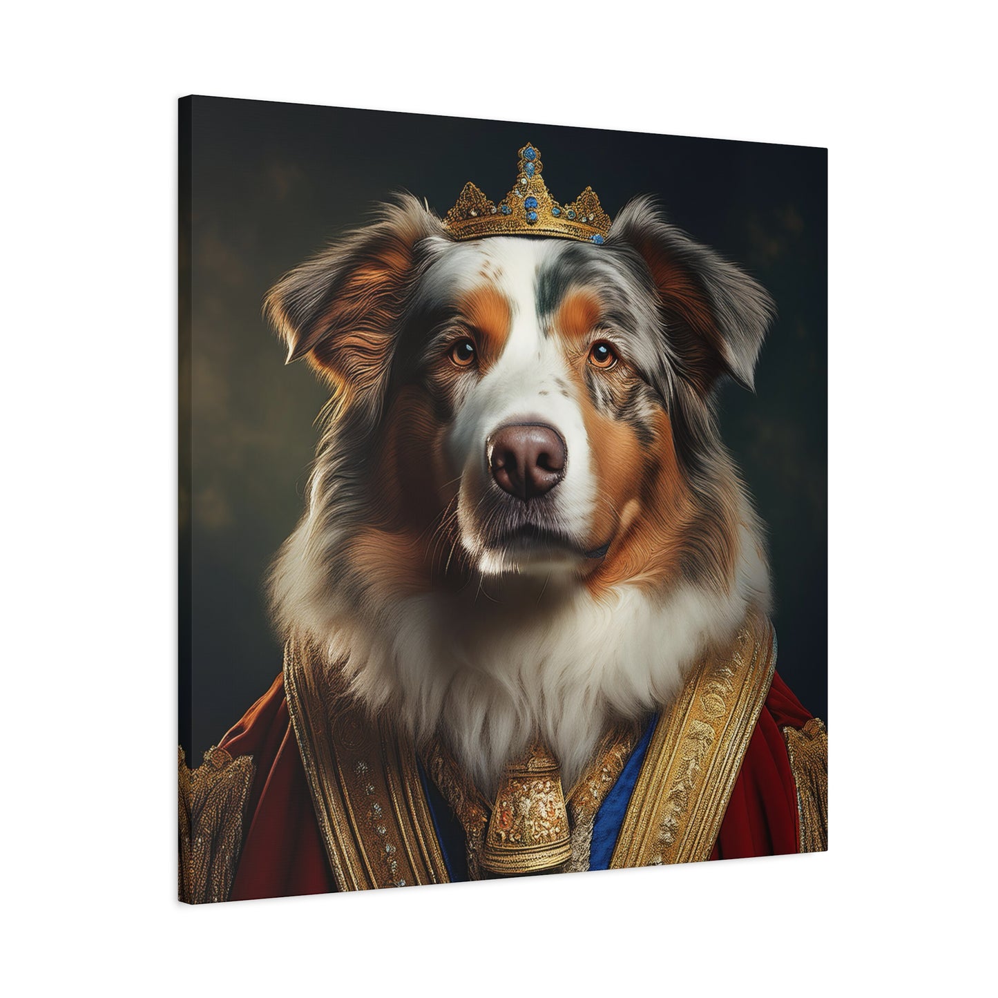 Australian Shepherd Pet Portrait Renaissance - Canvas, wall art, wall print, dog art, dog print