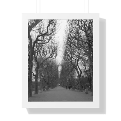Paris Pathway Black and White Wall Art | Framed Canvas Print | Wall Print