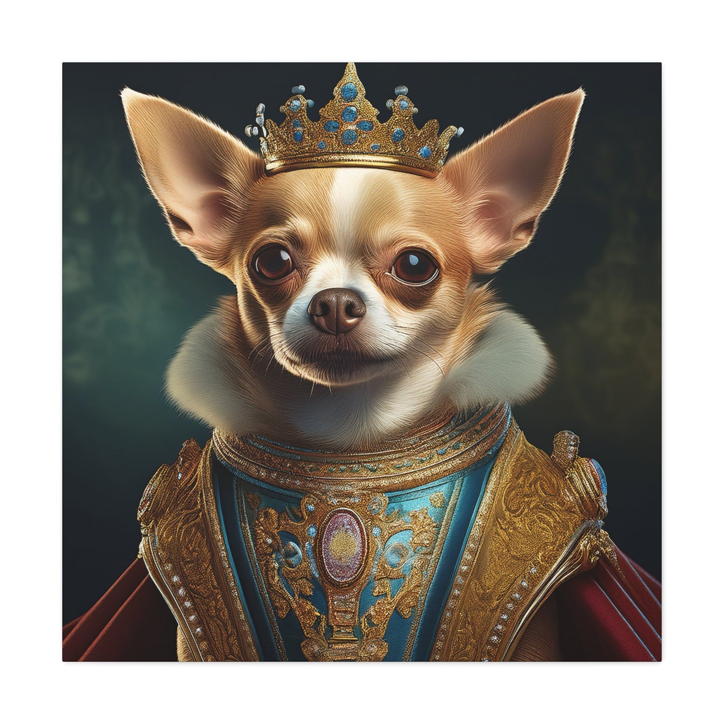 Chihuahua Renaissance Pet Portrait on Canvas | Wall art | Wall print | Dog art