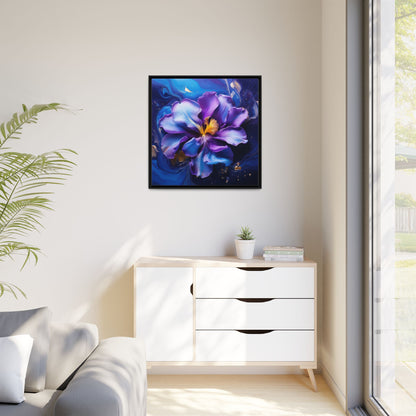 Abstract Iris Floral Square Framed Print - 02