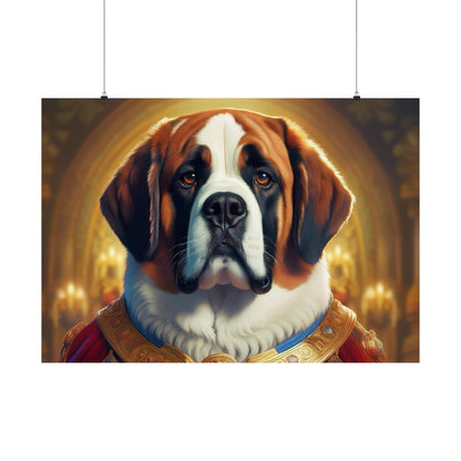 St Bernard Renaissance Pet Portrait Print | Unique Dog Art | Wall Art | Wall Print