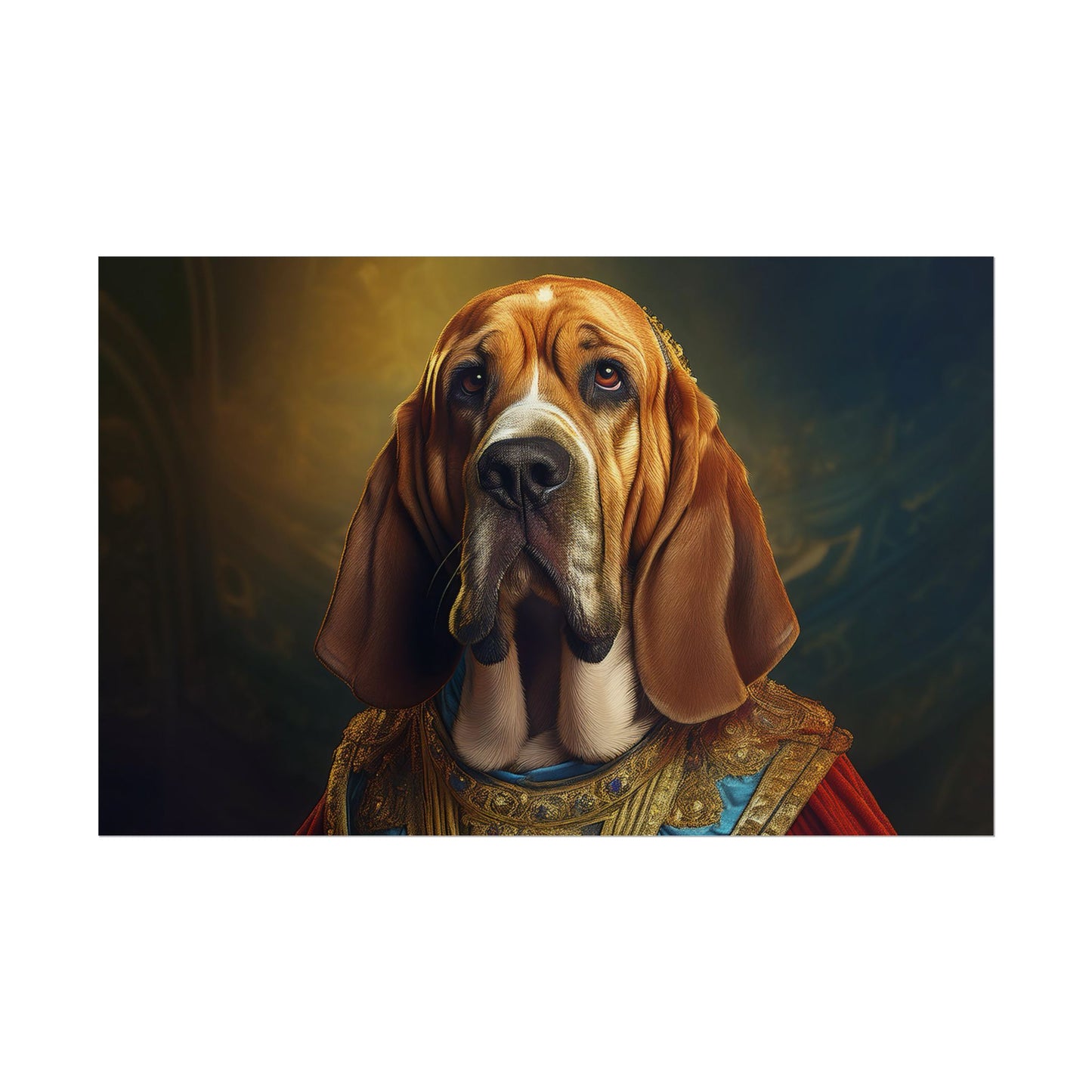 Bloodhound Renaissance Dog Portrait Art Print, Wall Decor Gift, Animal Lover Home Decor, Dog Wall Art