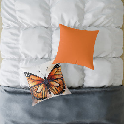 Butterfly Canvas Pillow, Monarch Butterfly Home Decor, Nature-Themed Cushion, Gift for Nature Lovers, Autumn Accent Pillow