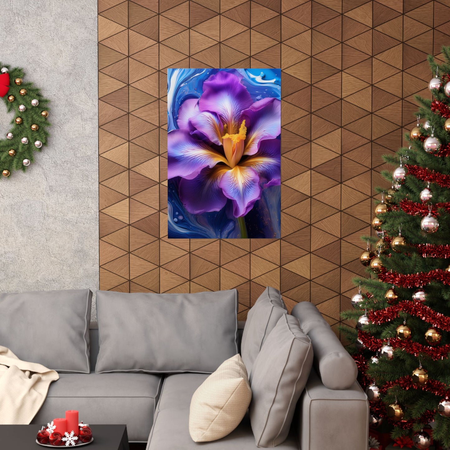 Abstract Floral Iris Wall Art Print | Style 4 | Wall Print | Botanical Wall Art