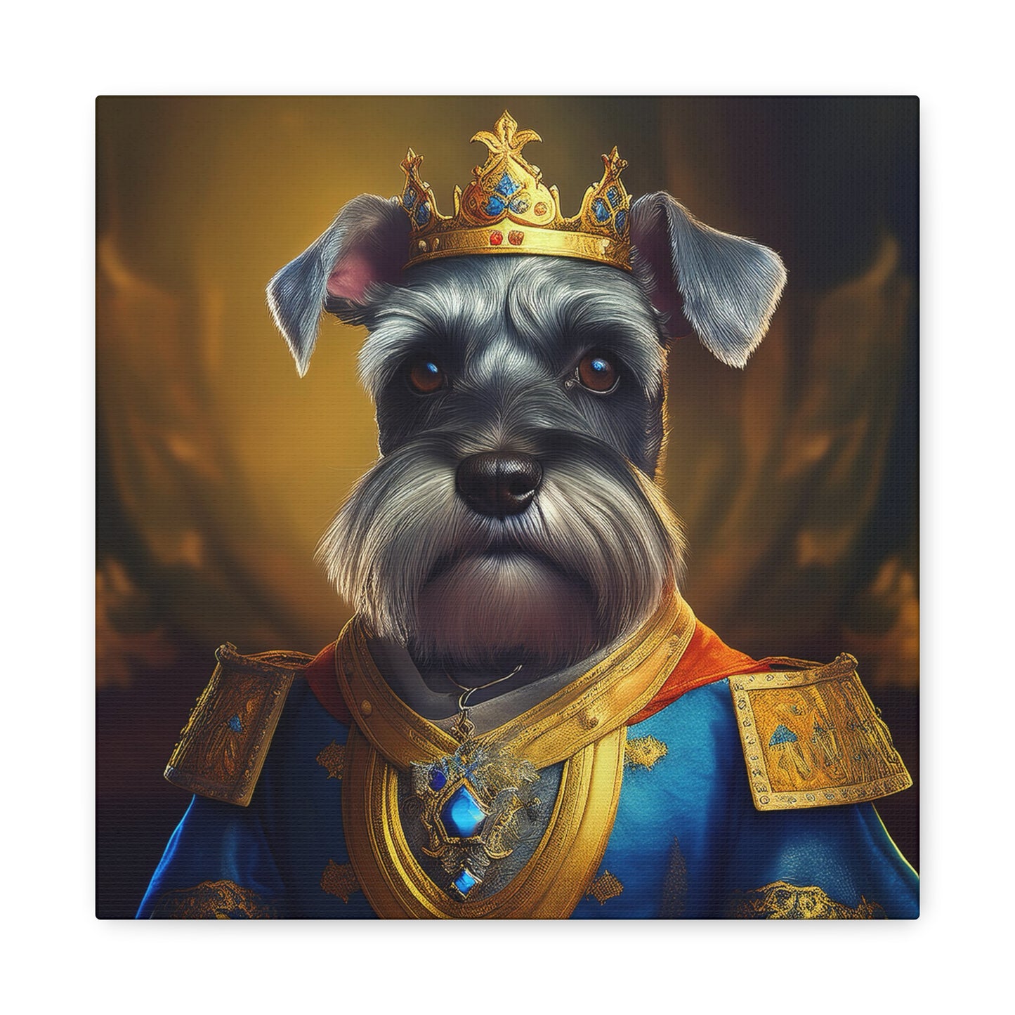 Miniature Schnauzer Renaissance Pet Portrait on Canvas | wall art | wall print | dog art