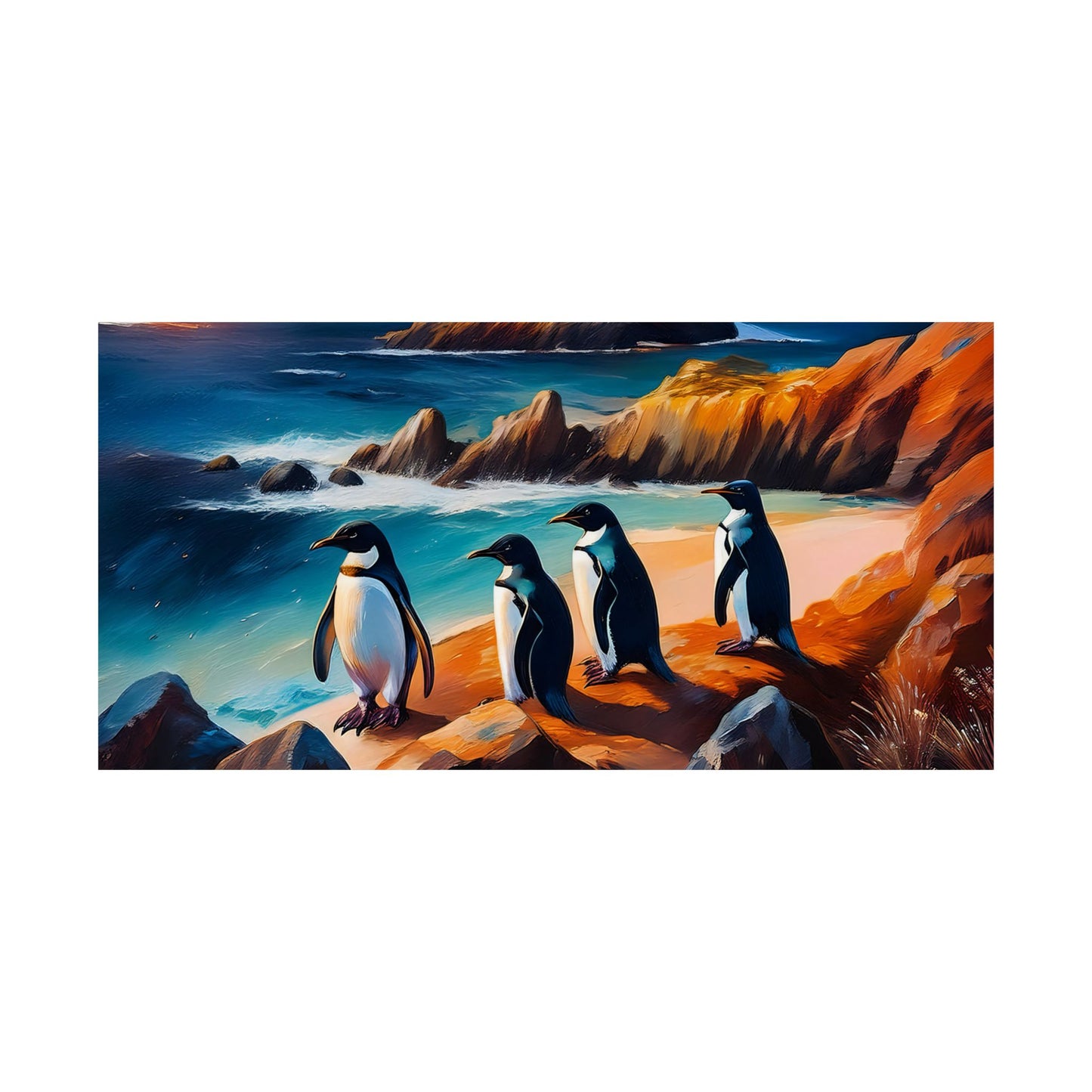 Phillip Island Little Penguins Australia Wall Art | Vibrant Wall Print | Unique Painting Print | Style 2 | Wall Art | Wall Print