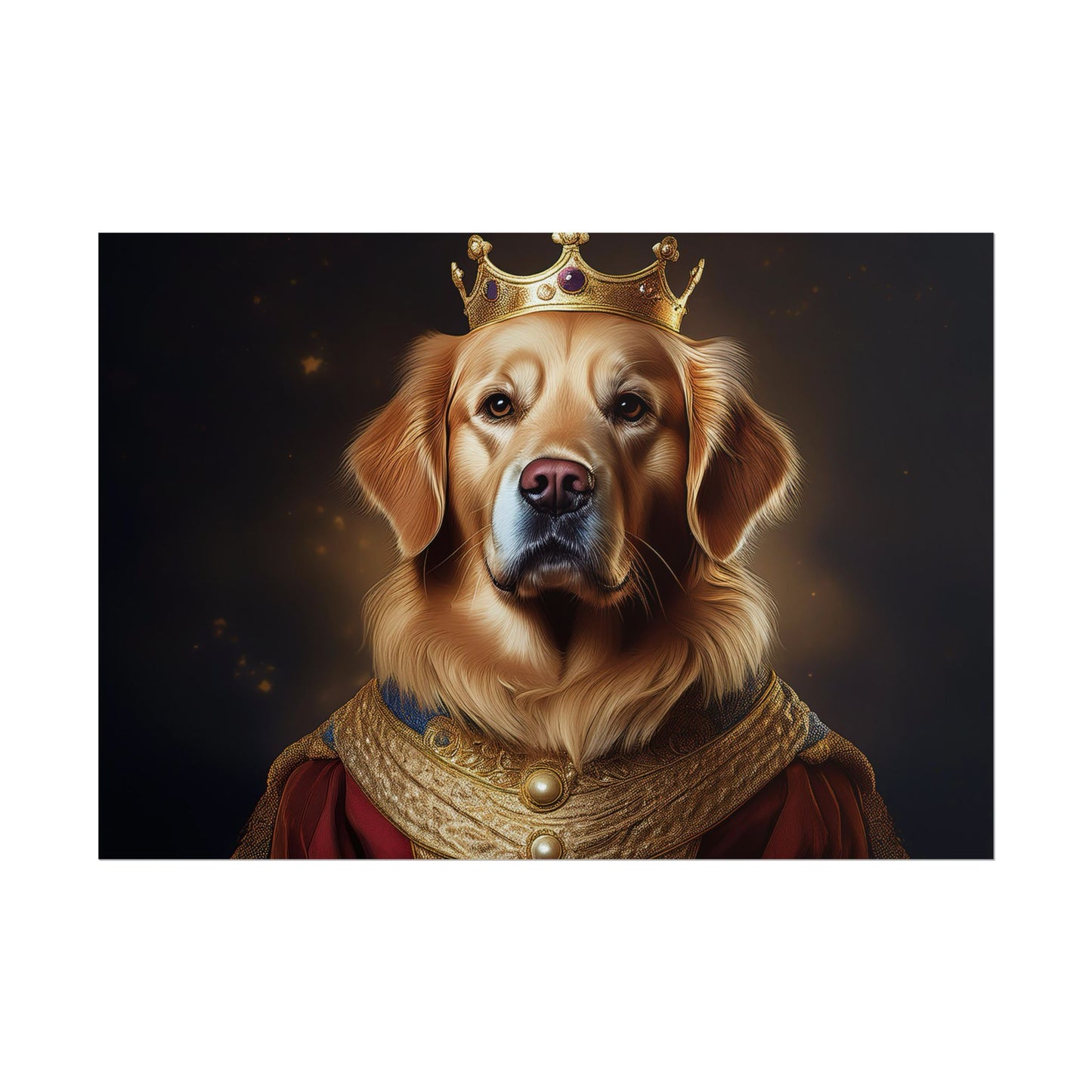 Golden Retriever Renaissance Dog Portrait  Art Print, Wall Decor Gift, Animal Lover Home Decor, Dog Wall Art