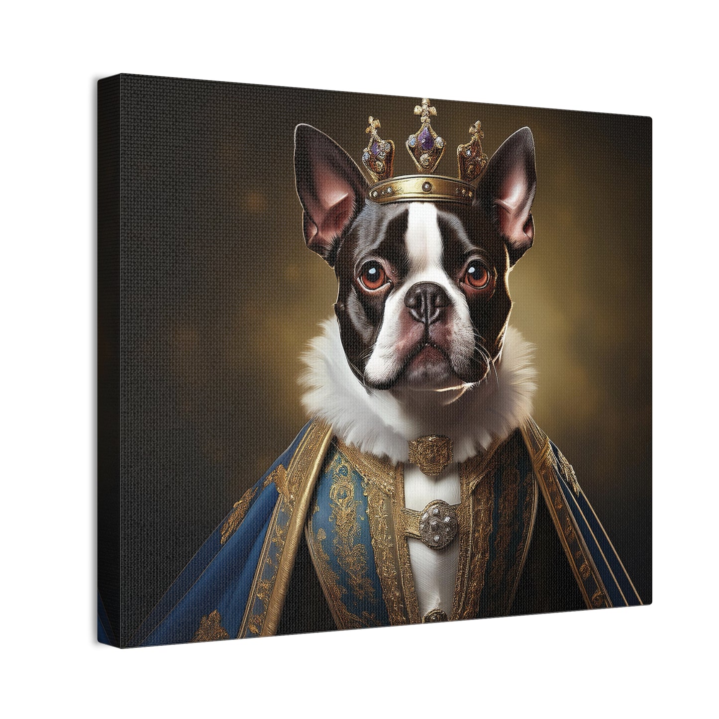 Boston Terrier Renaissance Pet Portrait on Canvas, wall print, wall art, dog portrait, dog art