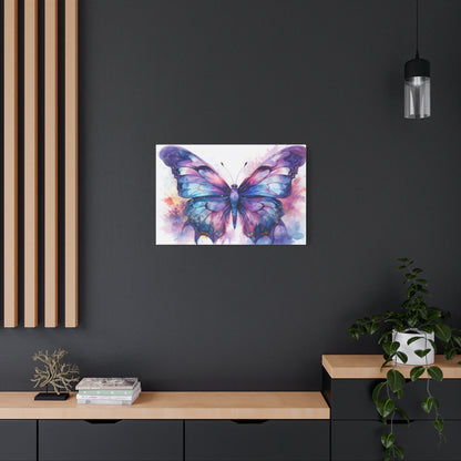 Blue & Purple Butterfly Alcohol Ink Canvas Art | Butterfly Decor | Wall Art | Wall Print