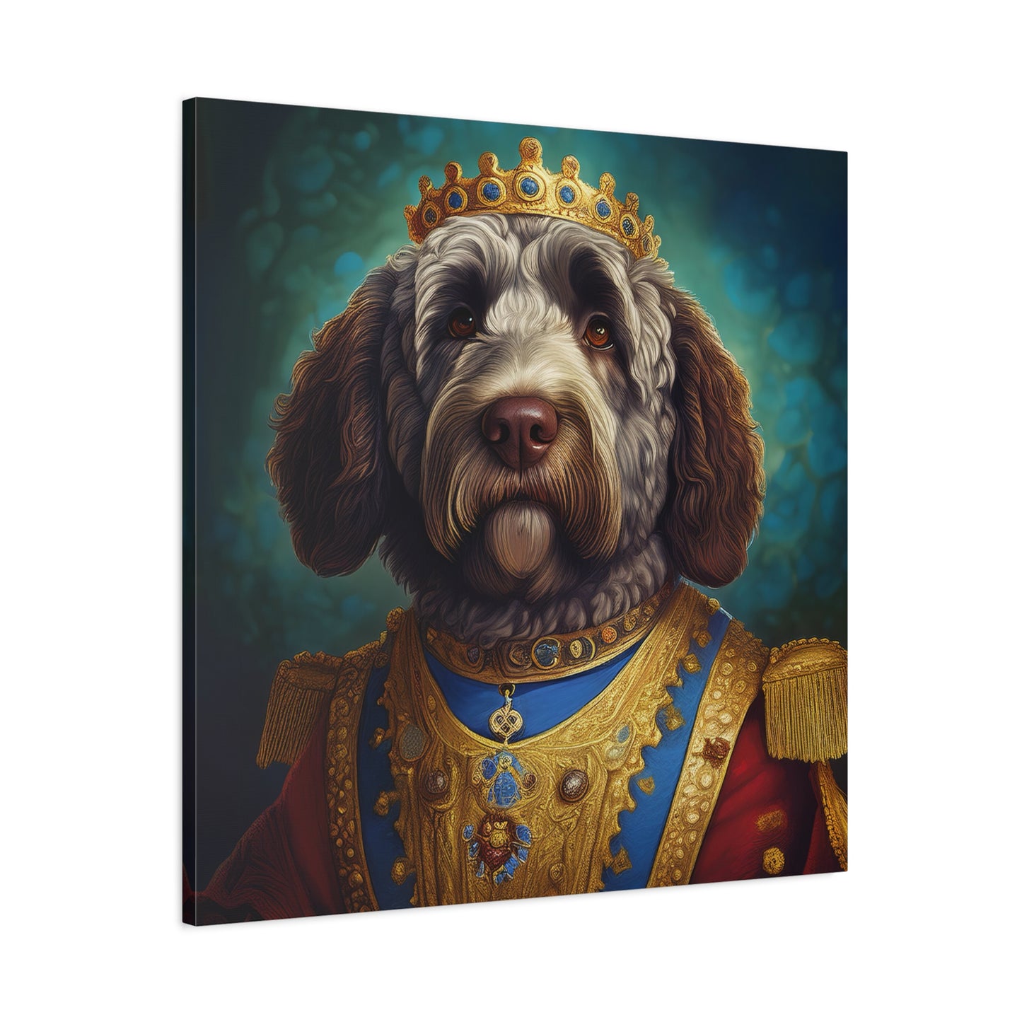 Portuguese Water Dog Renaissance Pet Portrait on Canvas | wall art | wall print