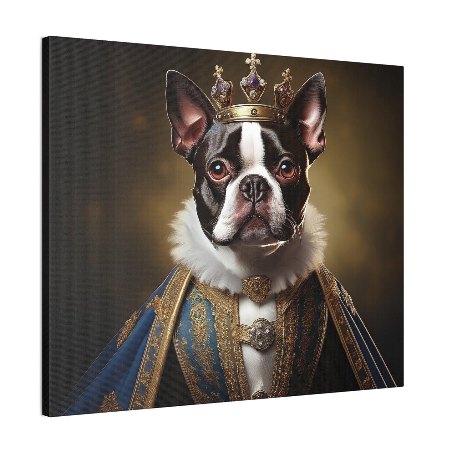 Boston Terrier Renaissance Pet Portrait on Canvas, wall print, wall art, dog portrait, dog art