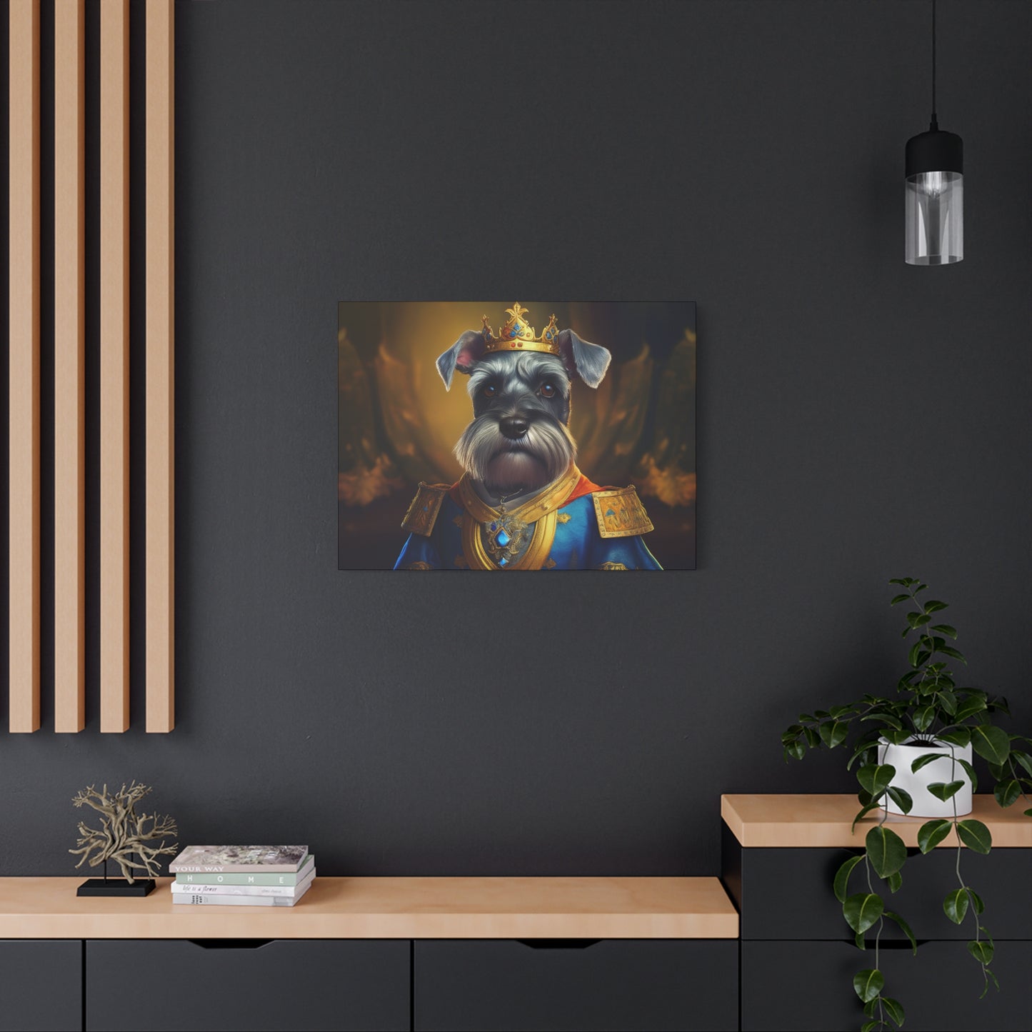 Miniature Schnauzer Renaissance Pet Portrait on Canvas | wall art | wall print | dog art