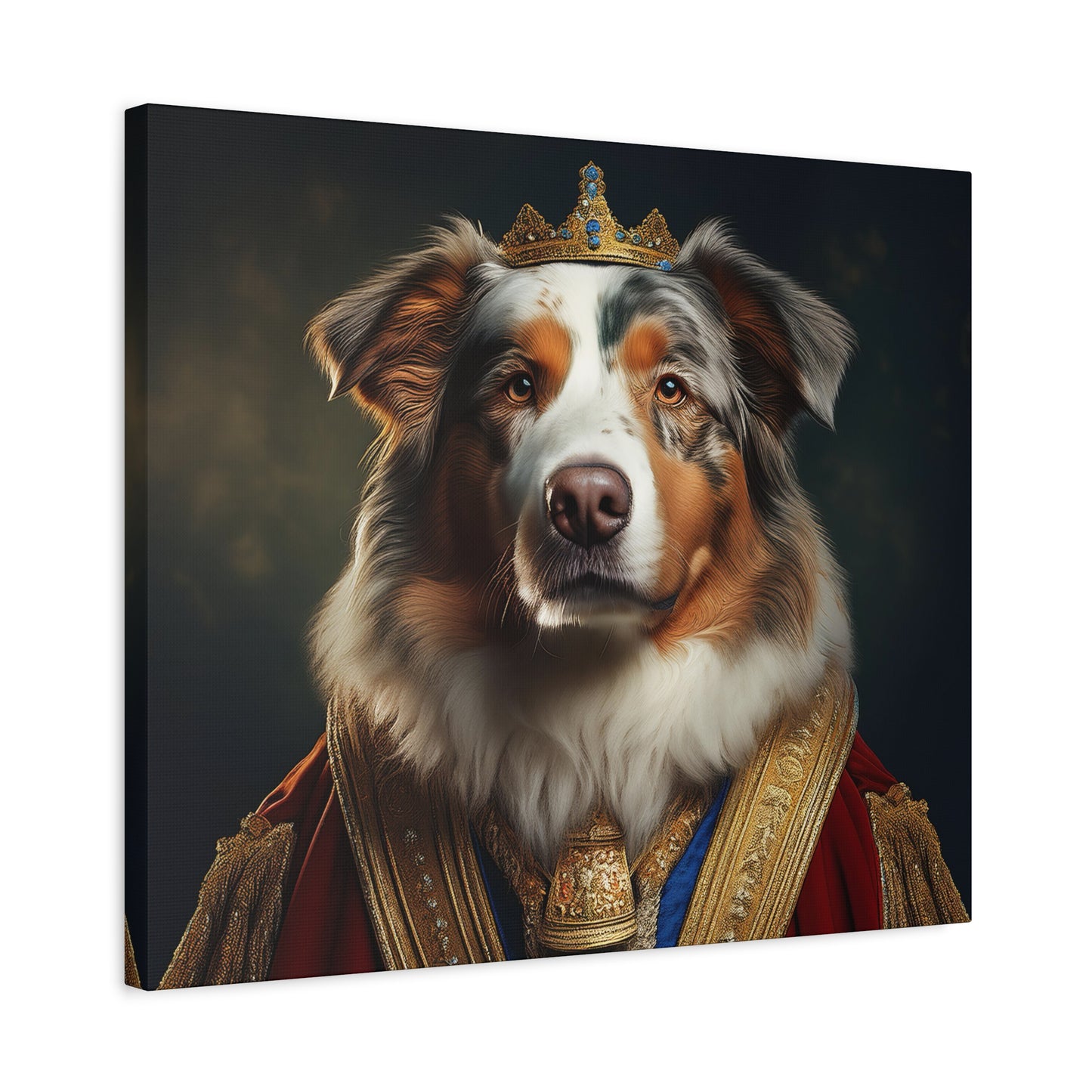 Australian Shepherd Pet Portrait Renaissance - Canvas, wall art, wall print, dog art, dog print