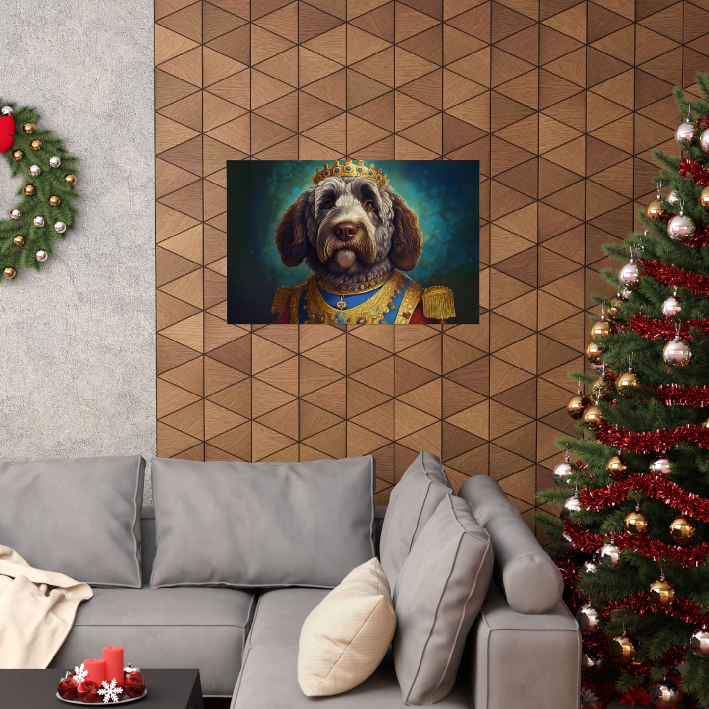 Portuguese Water Dog Renaissance Portrait Art Print, Wall Decor Gift, Animal Lover Home Decor, Dog Wall Art